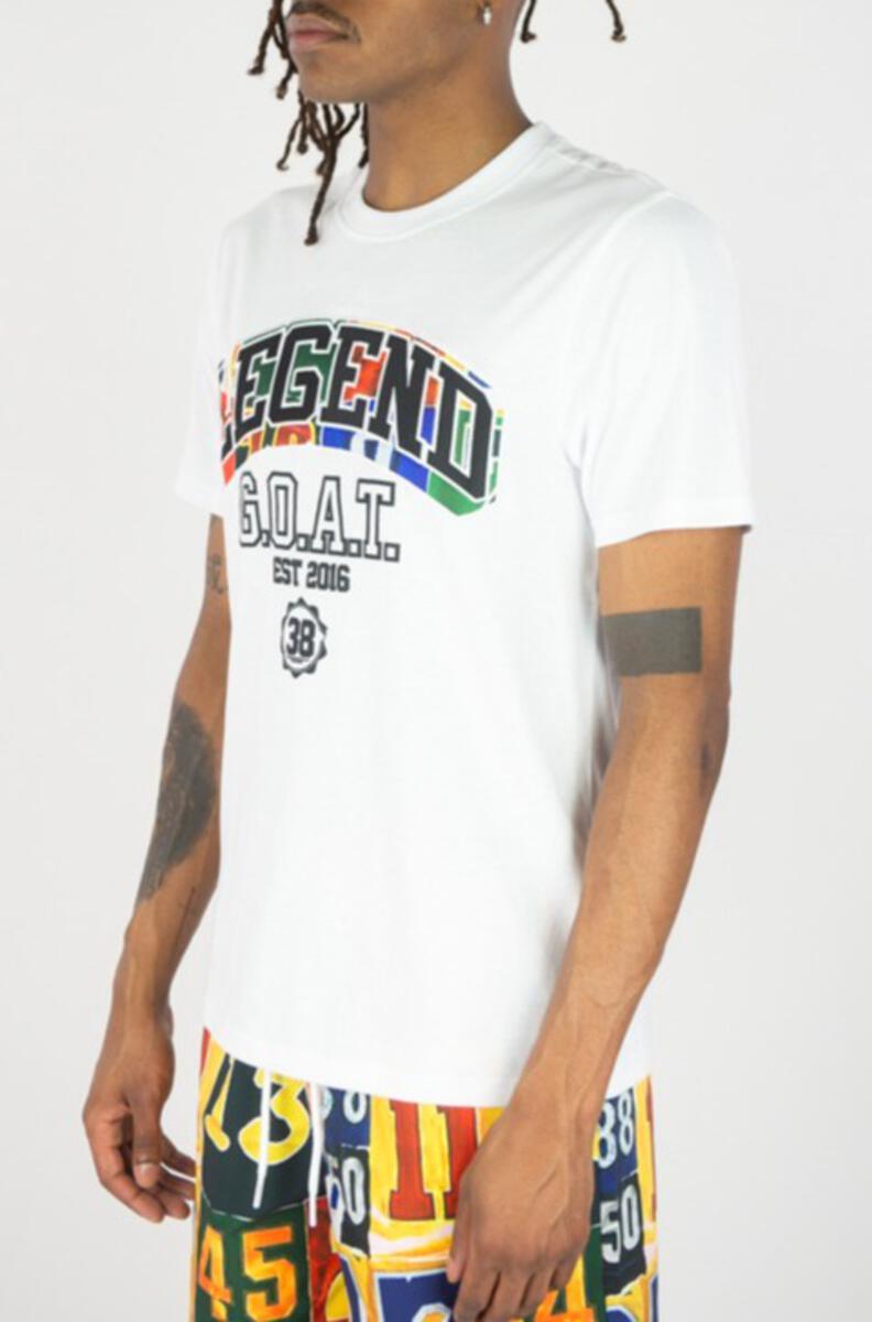 MEN WHITE BIG & TALL LEGEND COLLAGE GRAPHIC TEE