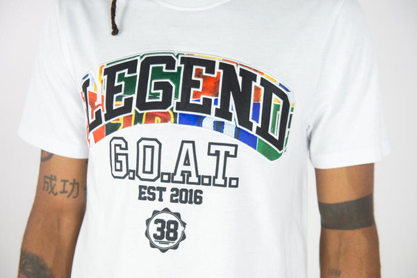 MEN WHITE BIG & TALL LEGEND COLLAGE GRAPHIC TEE