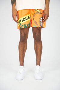 MEN ORANGE HEARTLESS BOARD SHORTS