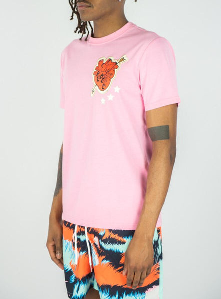 MEN PINK REBEL ROMANCE TIGER PATCH TEE