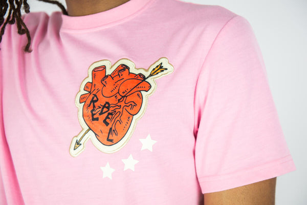 MEN PINK REBEL ROMANCE TIGER PATCH TEE