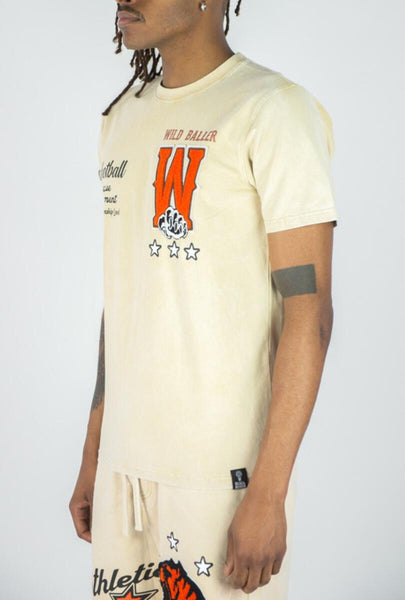 MEN NUDE ACID WASHED WILD BALLER TEE