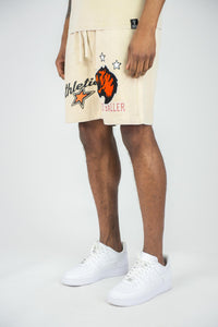 MEN NUDE ACID WASHED WILD BALLEER FLC SHORTS