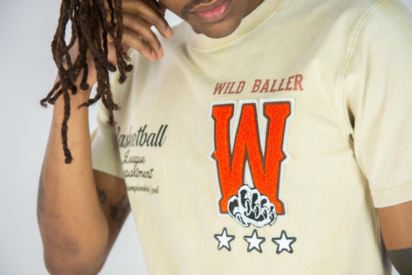 MEN NUDE BIG & TALL ACID WASHED WILD BALLER TEE