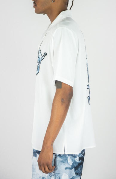 MEN WHITE PEACE ANGEL WOVEN SHIRTS