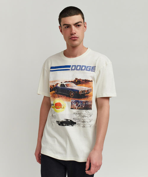 Men Natural Reason Brand Dodge Retro Tee