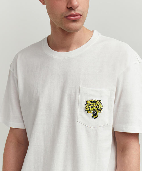 Men White Reason Brand Pave Your Own Path Pocket Tee