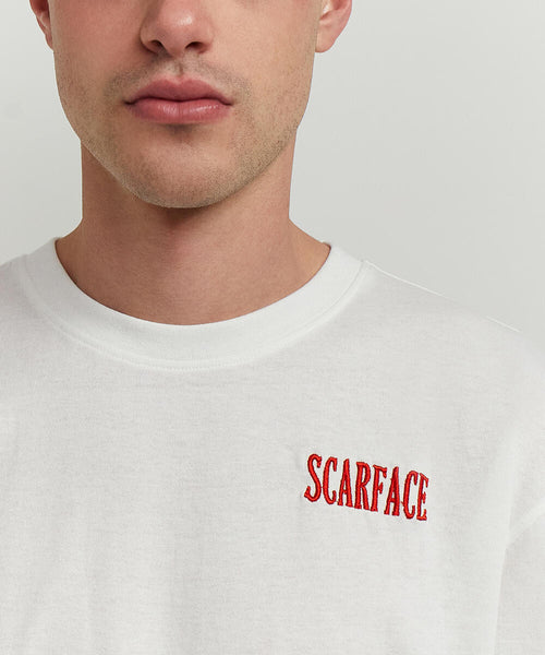 Men White Reason Brand Scarface Chest Print Tee