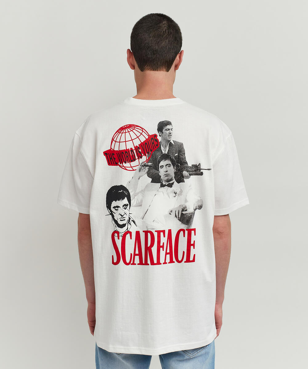 Men White Reason Brand Scarface Chest Print Tee