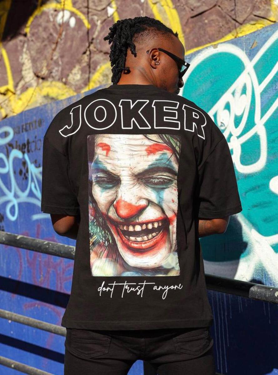 Men Black Evil Face Joker Tshirt