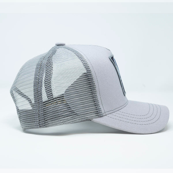 Gray Moon Wolf trucker hat