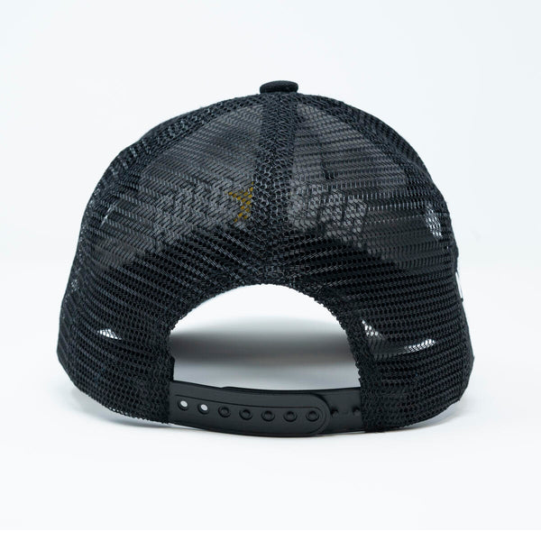 Rooster Black Leather trucker hat