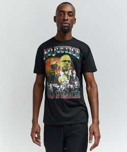 Men Black Reason Brand Malcolm X No Peace Tee