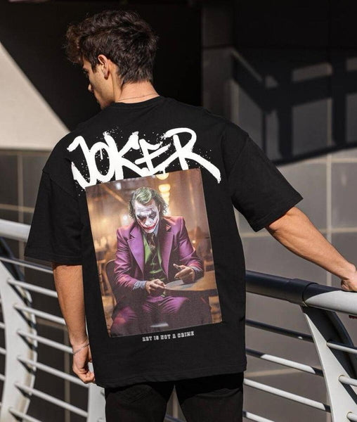 Men Black Purple Suit Joker Tshirt