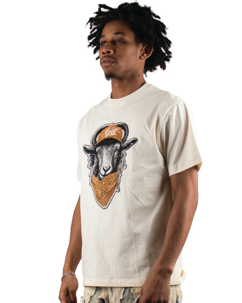 MEN'S MAJESTBEIGE TAPESTRY PATCH GOAT BANDANA TEE