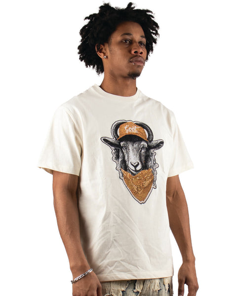 MEN'S MAJESTBEIGE TAPESTRY PATCH GOAT BANDANA TEE