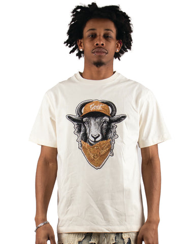 MEN'S MAJESTBEIGE TAPESTRY PATCH GOAT BANDANA TEE