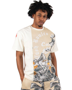 MEN'S MAJESTIK EGG SHELL GET PAID TAPESTRY PATCH TEE