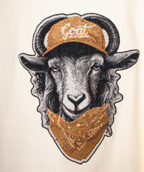 MEN'S MAJESTBEIGE TAPESTRY PATCH GOAT BANDANA TEE