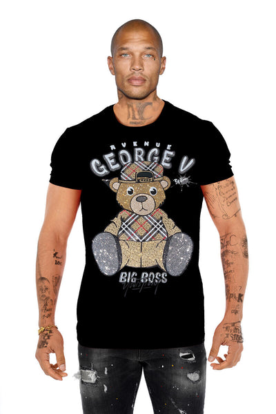 Men Black George V Rhinestone Berry Teddy