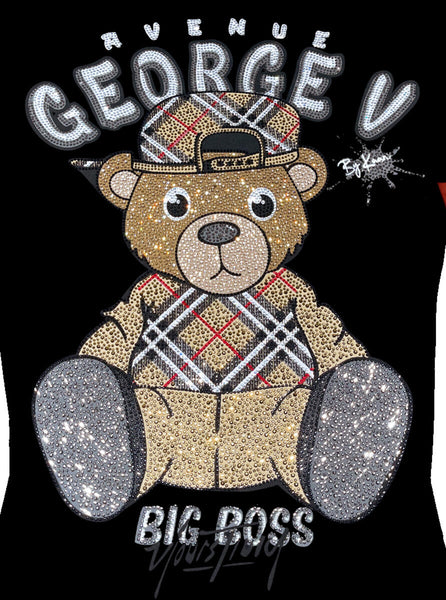 Men Black George V Rhinestone Berry Teddy