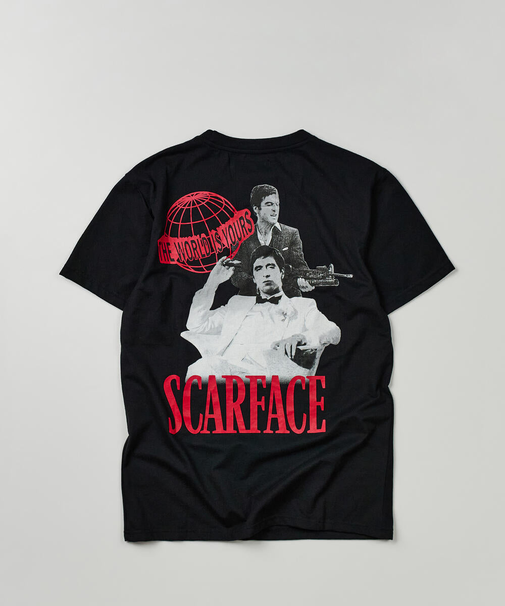 Men Black Reason Brand Scarface Chest Print Tee