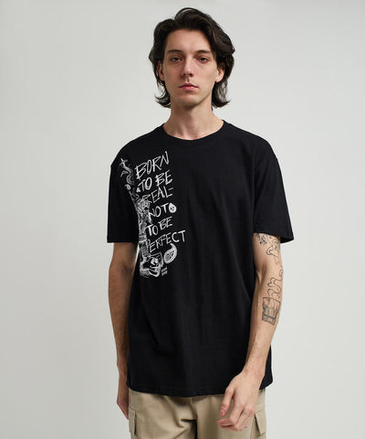 Men Black Reason Brand Luca Tee