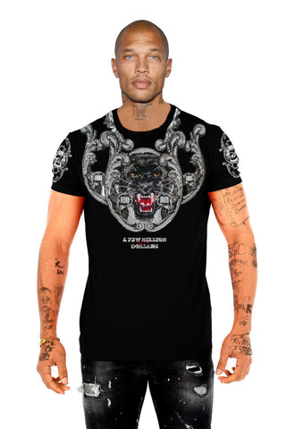 Men Black George V Rhinestone hundred dollar Panther