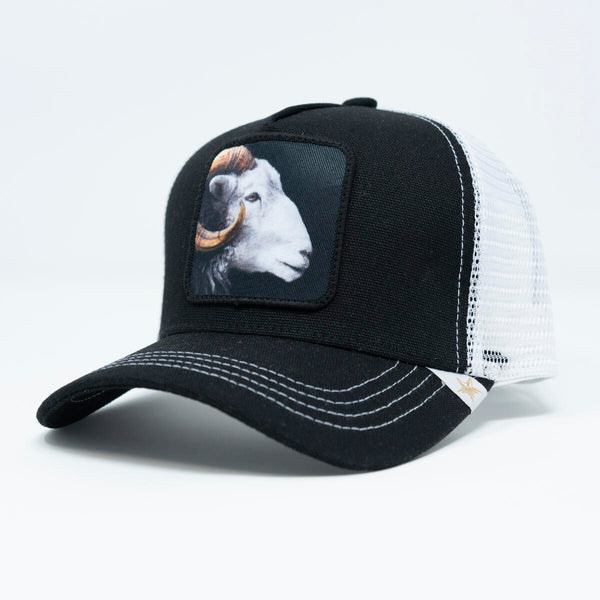 Men/ Women Black/ White GOAT Trucker Hat