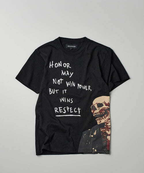 Men Black Reason Brand Respect Tee - Oversized