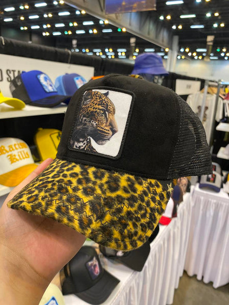 Men/ Women Black/ Tiger Gold Star Trucker hat