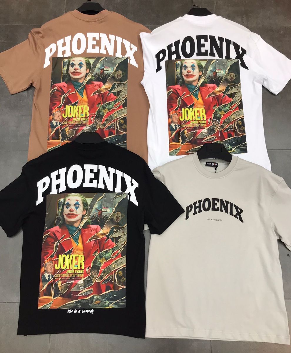 Men Black Phoenix Joker Tshirt