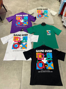 Men Black Game Over Tshirt