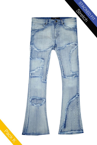 Kid's Ice Blue Soho Stacked Jeans