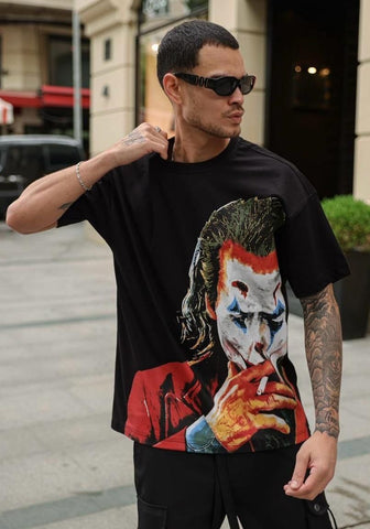 MEN BLACK FULL FACE WHY SO SERIOUS TEE