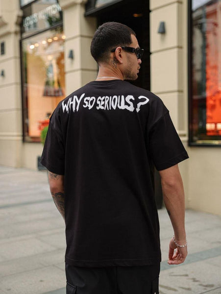 MEN BLACK FULL FACE WHY SO SERIOUS TEE