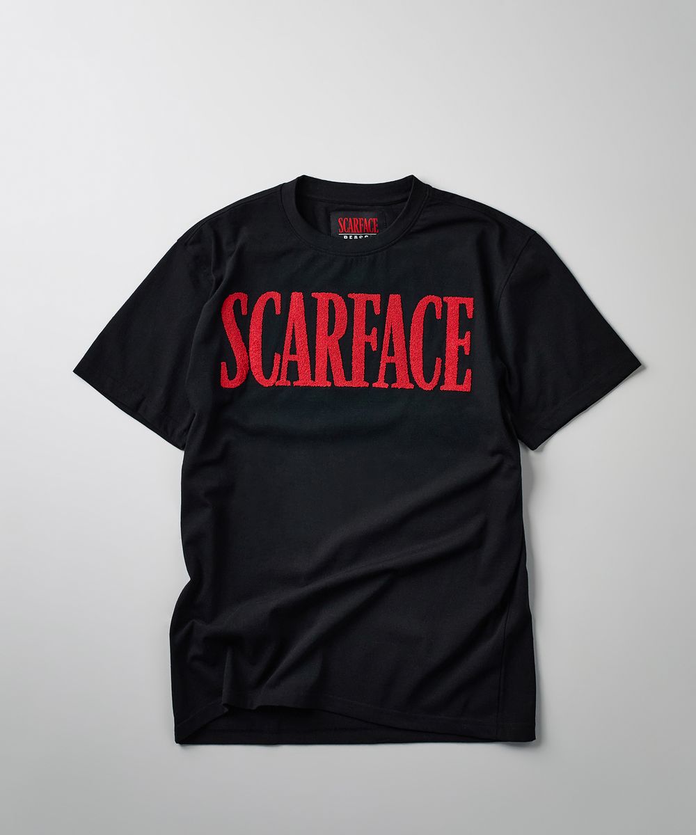 Men Black & Red Sugar Print Reason Brand Scarface Tee Shirt