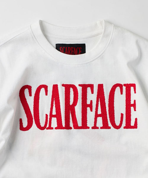 Men White & Red Sugar Print Reason Brand Scarface Tee Shirt