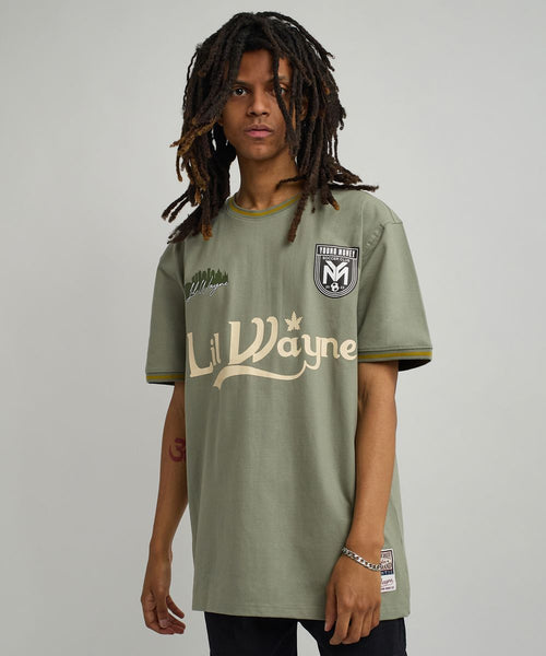 Men Olive Reason Brand Lil Wayne Young Money Soccer Jersey