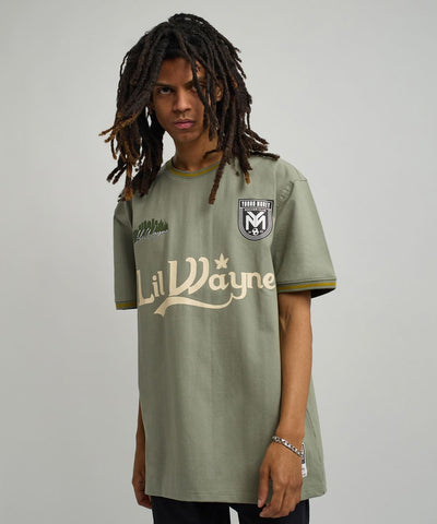 Men Olive Reason Brand Lil Wayne Young Money Soccer Jersey