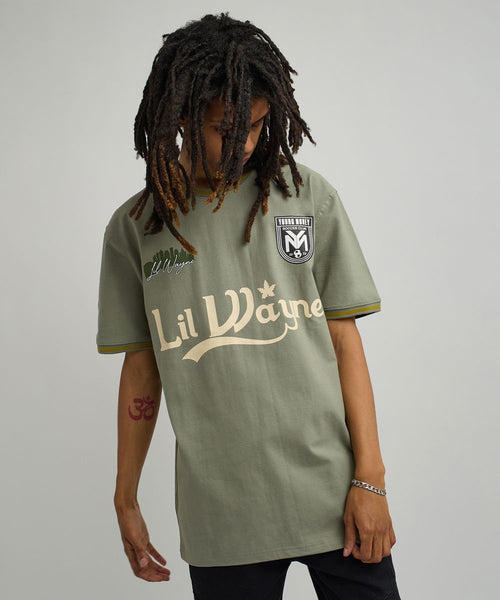 Men Olive Reason Brand Lil Wayne Young Money Soccer Jersey