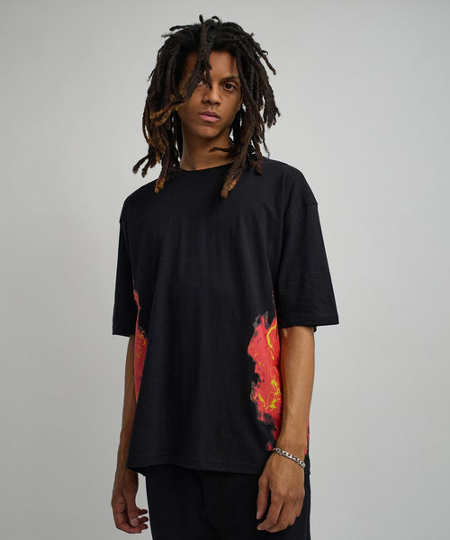 Men Black Reason Brand Fearless Box Tee - Oversized