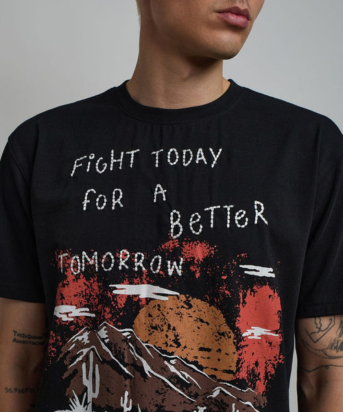 Men Black Reason Brand Better Tomorrow Tee