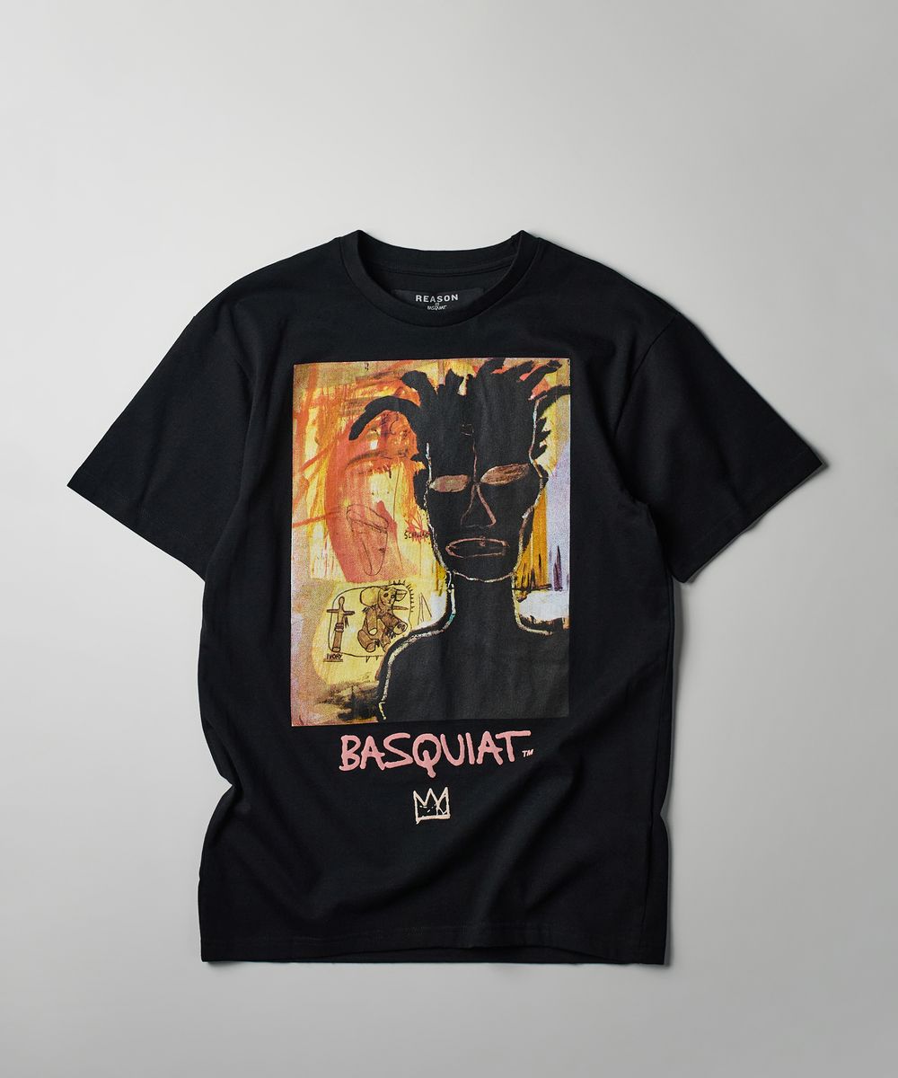 Men Black Reason Brand Basquiat Self Portrait Tee