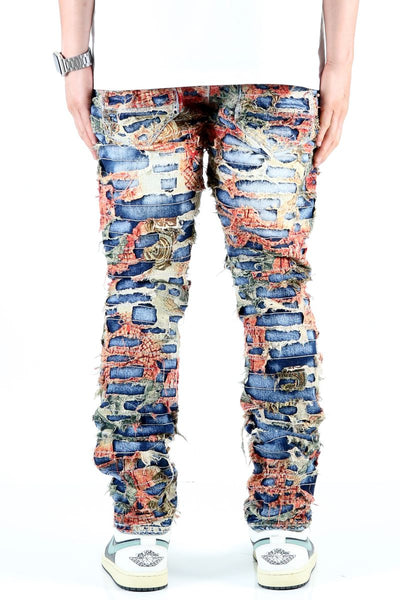 Men ARIUM(ORANGE FLORAL) Slim Fit Jeans