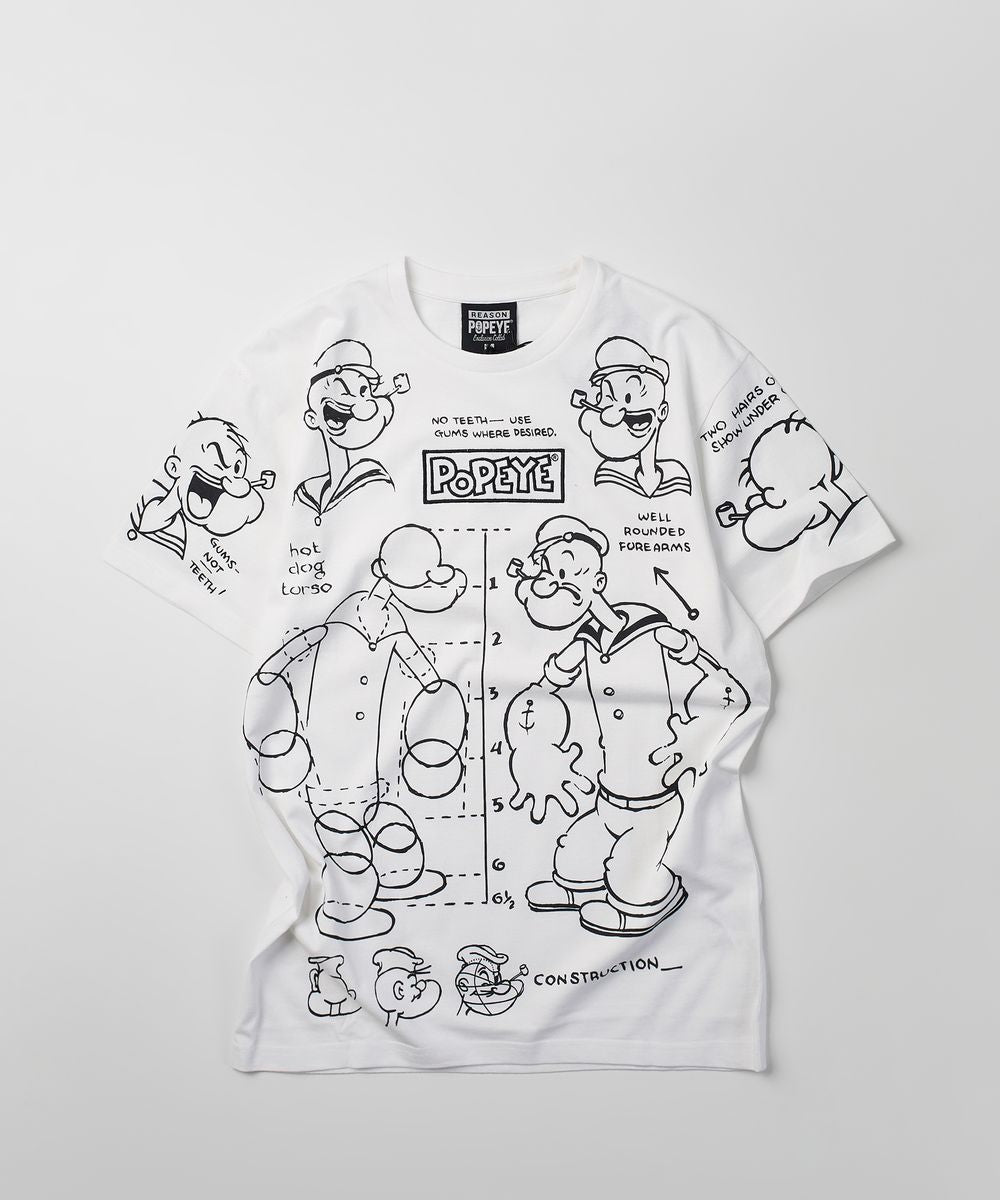 Men White Reason Brand Popeye Construction Tee