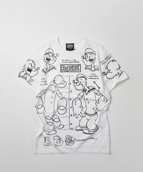 Men White Reason Brand Popeye Construction Tee