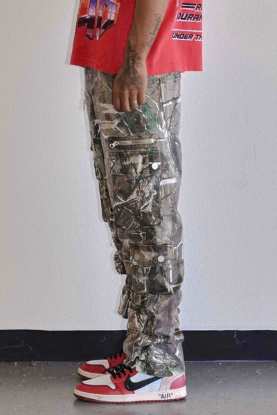 MEN CAMOFLAGE UTILITY CARGO MULTI DENIM PANTS