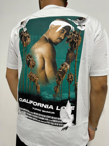 MEN WHITE CALIFORNIA TUPAC TEE