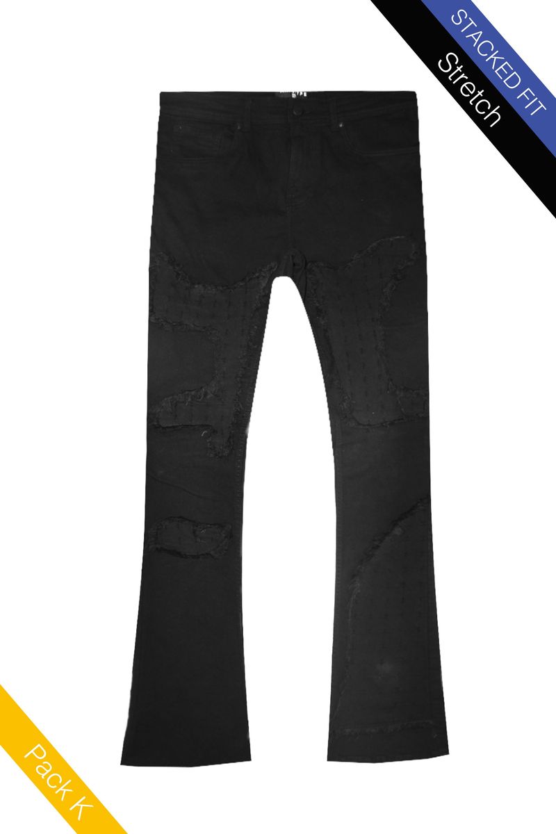 Kid's Jet Black Soho Stacked Jeans